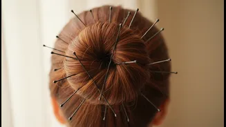 Pins Inserted from Different Directions Improve Hold around the Bun