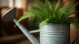 Give Vintage Metal Vessels Unique Purpose Planting Indoor Ferns Smoothly