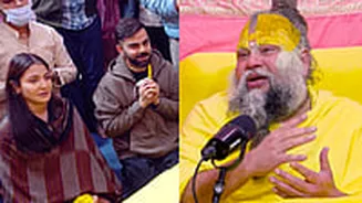 VIDEO: Virat Kohli & Anushka Sharma Seek Blessings From Premanand Maharaj In Vrindavan