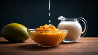 Mix Kesar Mango Pulp With Coconut Milk For Bliss