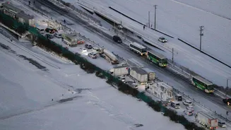 Japan: 2 dead, 26 injured in massive highway pile-up