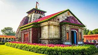 Noida Blooms: A Majestic Floral Kedarnath Replica Takes Center Stage at Annual Flower Show
