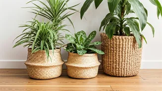 Use Stunning Woven Seagrass Baskets As Covers For Indoor Planters