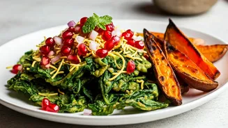 Palak Patta Chaat Paired With Sweet Potatoes Is Addictive