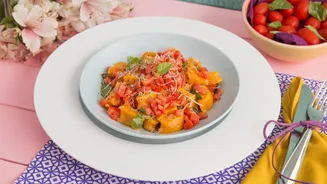 Receita para o Dia das Mães: nhoque de abóbora com molho de tomate e manjericão