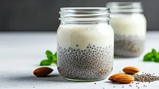 Overnight Soaked Almond Milk Meets Nutrient Rich Chia Seeds