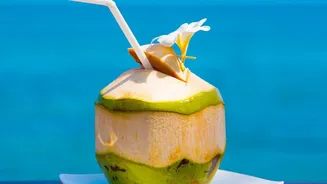 Mix coconut water rock salt and lemon for electrolyte rich homemade sports drinks