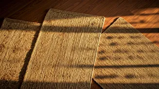 Embrace Sustainable Indian Decor Aesthetics Laying Hand Woven Jute Mats
