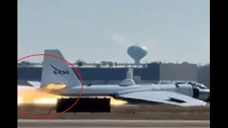 NASA Research Plane Makes Belly Landing At Houston Airport, Sparks Brief Fire | Watch