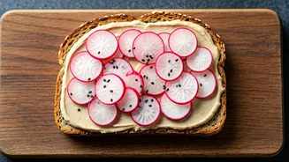 Quick Radish Tahini Toast: A Speedy & Nutritious Breakfast Delight