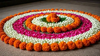 Beautiful Zero-Waste Floral Rangoli Ideas Using Recycled Temple Blooms