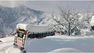 Kashmir Frozen by Heavy Snowfall; Thousands of Cars Stranded, 11 Flights Cancelled