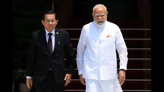 PM Modi Meets Myanmar President Min Aung Hlaing At Hyderabad House