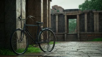 Refresh Mornings Cycling Through Rain Drenched Historic Hampi Ruins