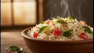 Mustard Seeds, Curry Leaves and Tomatoes Build a Tangy Basmati Dinner