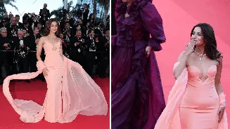 Alia Bhatt brings desi princess glam to Cannes 2026 in dreamy peach Tamara Ralph gown