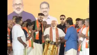 PM Modi Plays Traditional Chenda Drum In Palakkad Ahead Of Kerala Polls | Watch