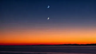 Mercury Venus Jupiter Form Rare Gorgeous Lineup After Beautiful Sunset
