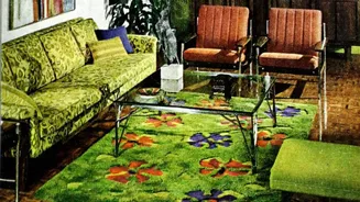 Blend retro-bohemian decor elements to create a vibrant space