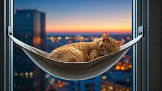 Secure Window-Mounted Hammocks Maximize Vertical Space For High-Rise Cats
