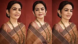 Nita Ambani Drapes Saree With Lord Ram Design & Sacred Mantras Which Took '2 Years' To Create