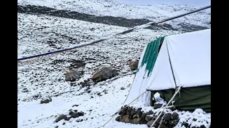 Winter's 1st show in Kashmir: Gurez turns white