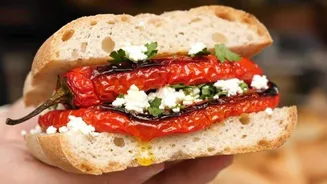 Quick fix: Roasted red pepper spread sandwich