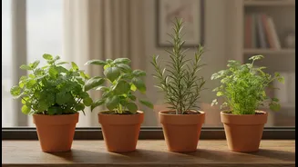 How to set up easy windowsill herb garden featuring 4 resilient aromatic greens