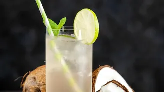 Electrolyte rich coconut water rock salt lemon drinks prevent fatigue during workouts