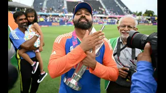 [WATCH] World Cup-winning captains Rohit Sharma, Harmanpreet Kaur, Deepika TC honoured at star-studded event
