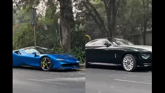 Eight Rolls-Royces, Blue Ferrari Parked In Single Line On Delhi Road; Internet Cracks ‘Tanya Mittal Aayi Hogi’ Jokes