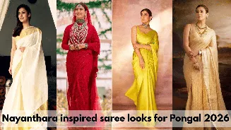 Nayanthara inspired saree looks for pongal 2026 that never go out of style