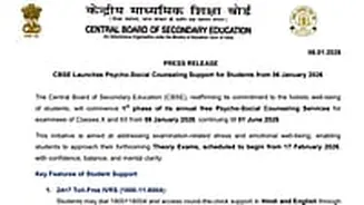 CBSE Launches Free Psycho-Social Counselling For Class 10, 12 Students Ahead Of Board Exams