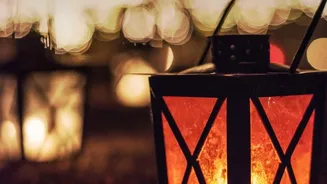 Why Brass Lanterns And Fairy Lights Make Outstanding Backdrop Accents For Festive Balcony Photos
