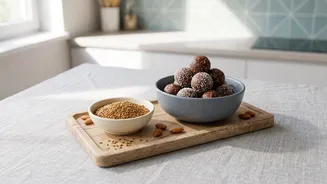 Homemade Energy Snack Ideas Easy Date-And-Nut Balls And Roasted Flaxseeds For Slumps