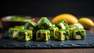 Paneer Cubes Tossed In Mint Chutney Is Ultimate Protein Hack