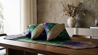 Craft Stylish Festive Cushion Covers And Table Runners From Vintage Silk Sarees Today
