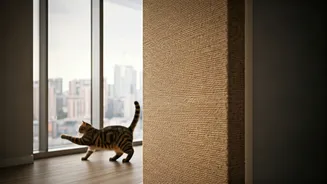 Keep High-Rise Apartment Cats Entertained With Vertical Jute Planks