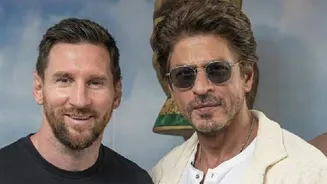 KKR Co-Owner Shah Rukh Khan, Son AbRam Meet Argentine Legend Lionel Messi in Kolkata Before Chaos Erupts