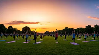 City Parks See Massive Crowds For Sunrise Yoga Mobility Jams