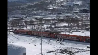 Vande Bharat Glides Through Snow-Covered Himalayas In Kashmir | Watch