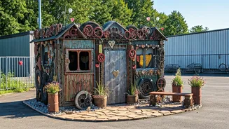 Valentine's Day Love Shack: Grimsby Waste Tip Transforms Junk into Romantic Display