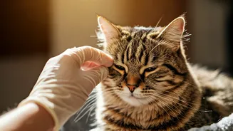 Allergy-Proof Affection: Viral Clip Shows Devoted Cat Lover's Ingenious Petting Method