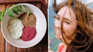 Hibiscus, fenugreek, amla and kalonji herbal mask for Valentine-ready smooth hair