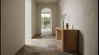 A Rounded Console Can Ease A Passageway Better Than A Deep Rectangular One