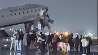 Air Canada Express Aircraft Collides With Fire Truck At LaGuardia Airport In US; Several Injured - VIDEO