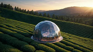 Tea Field Glamping Geodesic Domes Command Highest Social Hits