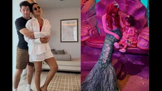 Priyanka Chopra Hugs Nick Jonas In Mushy Vacay Pic; Malti Poses With Mermaid At Disney Park
