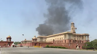 Thick Smoke Seen Behind North Block Near Parliament, Fire Services Respond