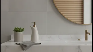 Calm Bathroom Design Begins With Fewer Products On Display